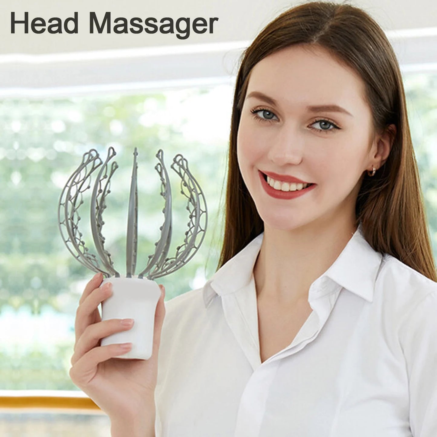 Electric Head Massager Octopus Claw Scalp Massager Stress Relief Therapeutic Head Scratcher Stress Relief and Hair Stimulation Hands-Free USB
