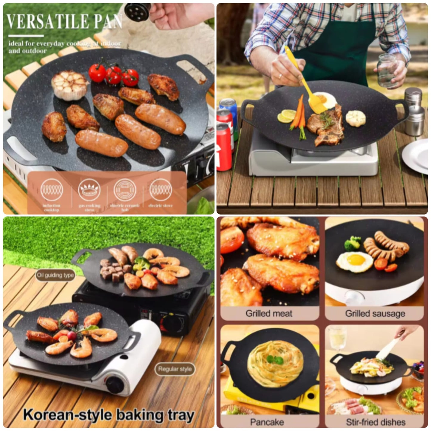 Durable Non Stick BBQ Grill Pan For Korean Style Grilling