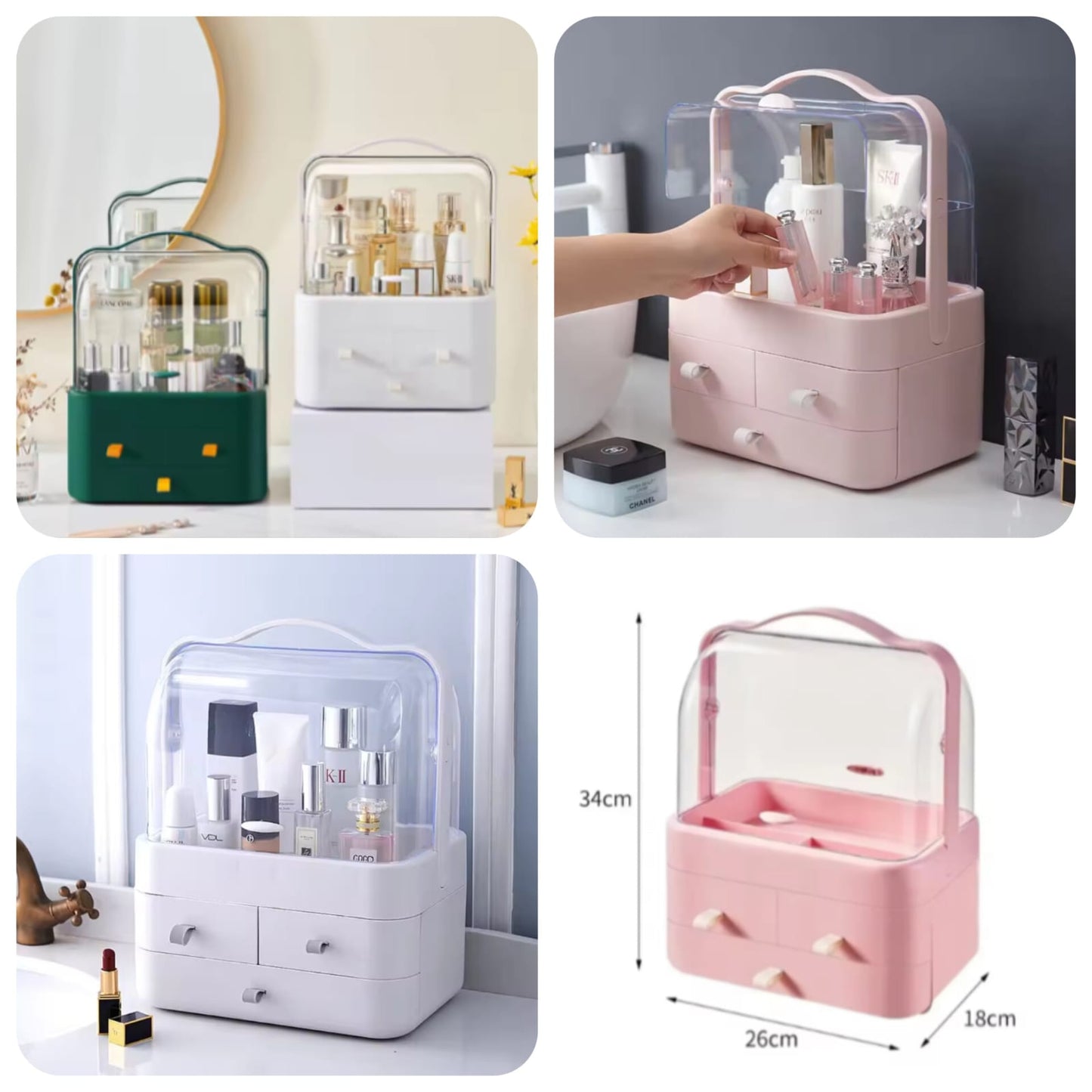 Acrylic Double Door Cosmetic Organizer