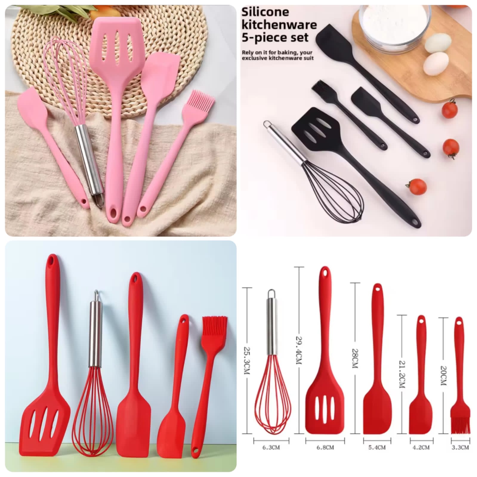 5Pcs Silicone Baking Props (Random Color's)