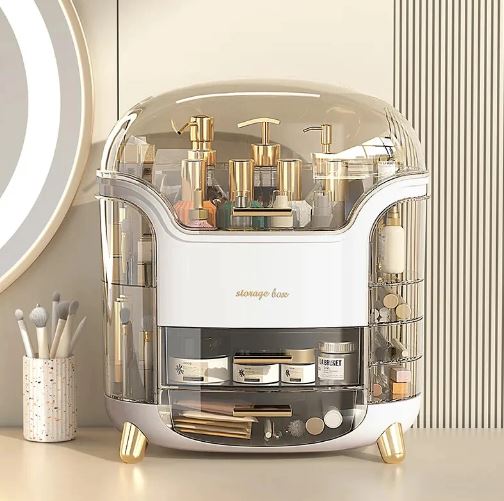 Luxury Desktop Cosmetic Organizer, Dustproof and Waterproof Makeup Vanity Organizer