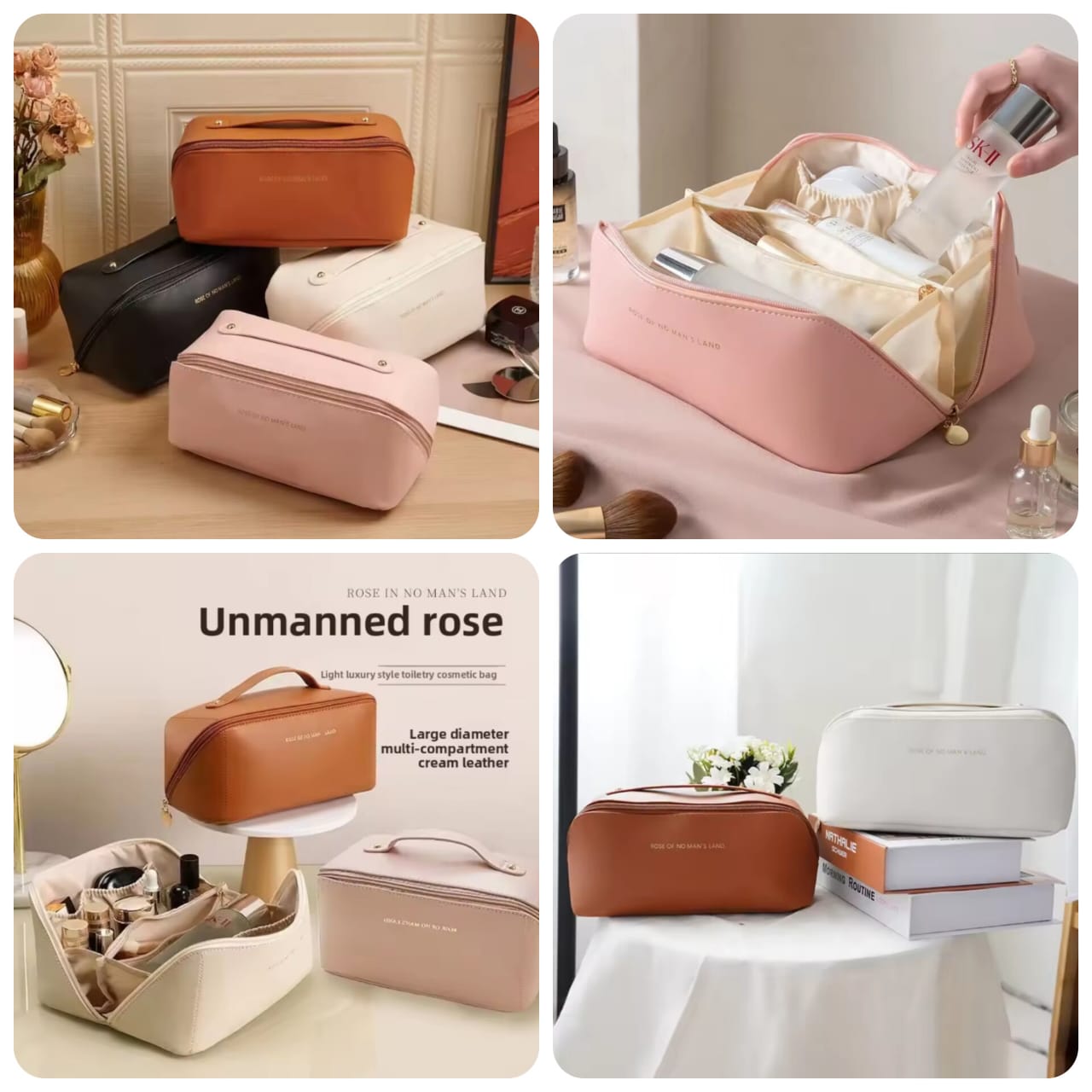 Leather Cosmetic Pouch for Ladies